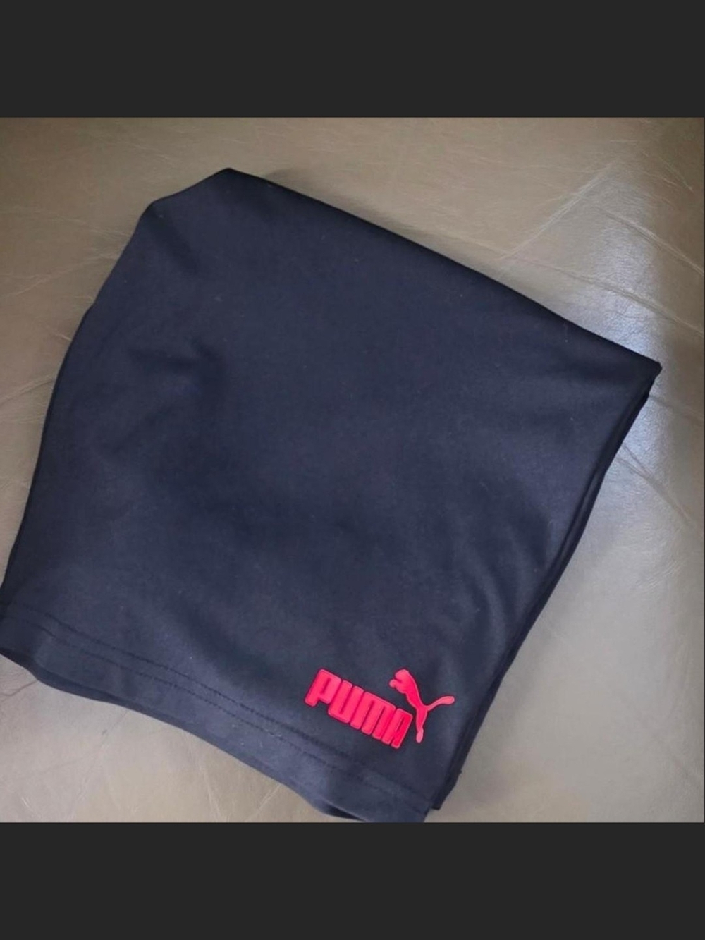 Puma Black Kids Shorts with Pink Logo